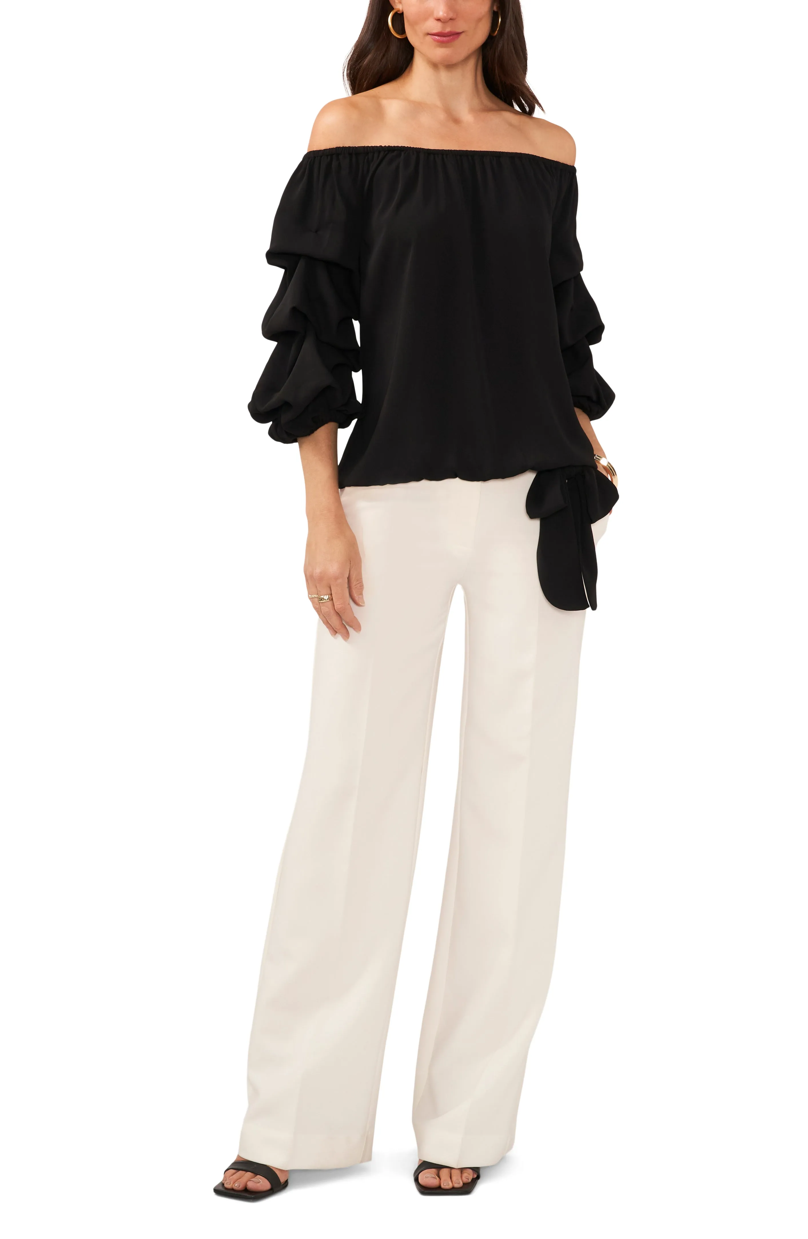 Off The Shoulder Bubble Sleeve Blouse sold by Lord & Taylor product image thumbnail 2