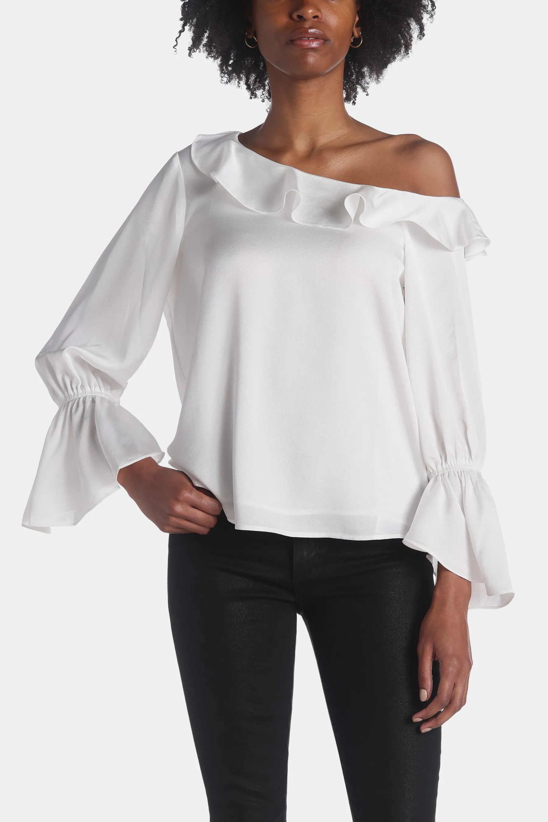 One Shoulder Blouse With Ruffle sold by Lord & Taylor
