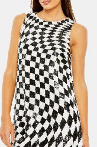 Sleeveless A-Line Sequin Checkered Mini Dress sold by Lord & Taylor