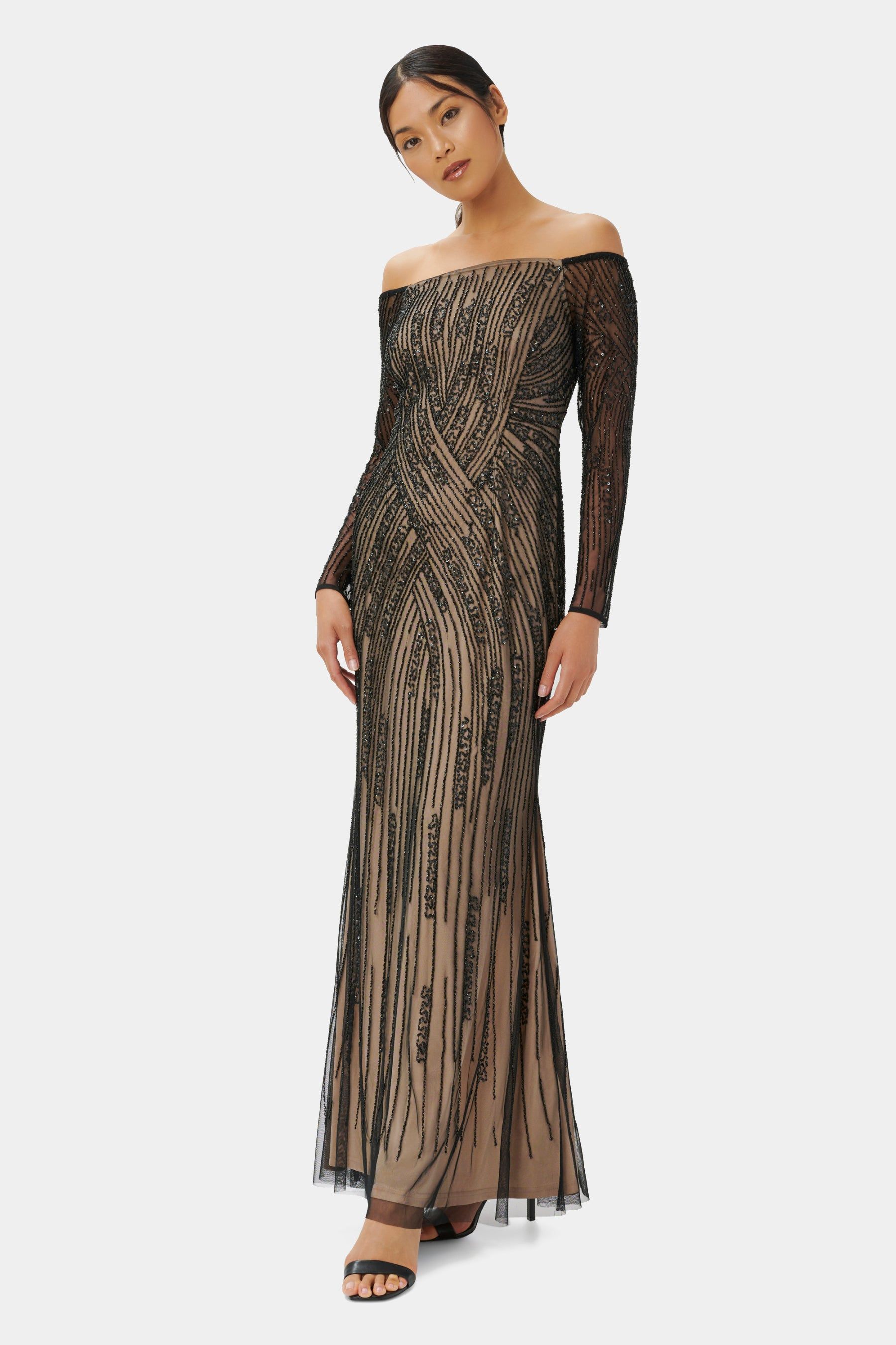 Beaded Off Shoulder Gown sold by Lord & Taylor