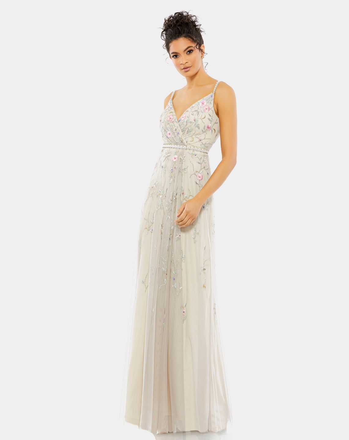 Embellished Sleeveless Wrap Over Gown sold by Lord & Taylor