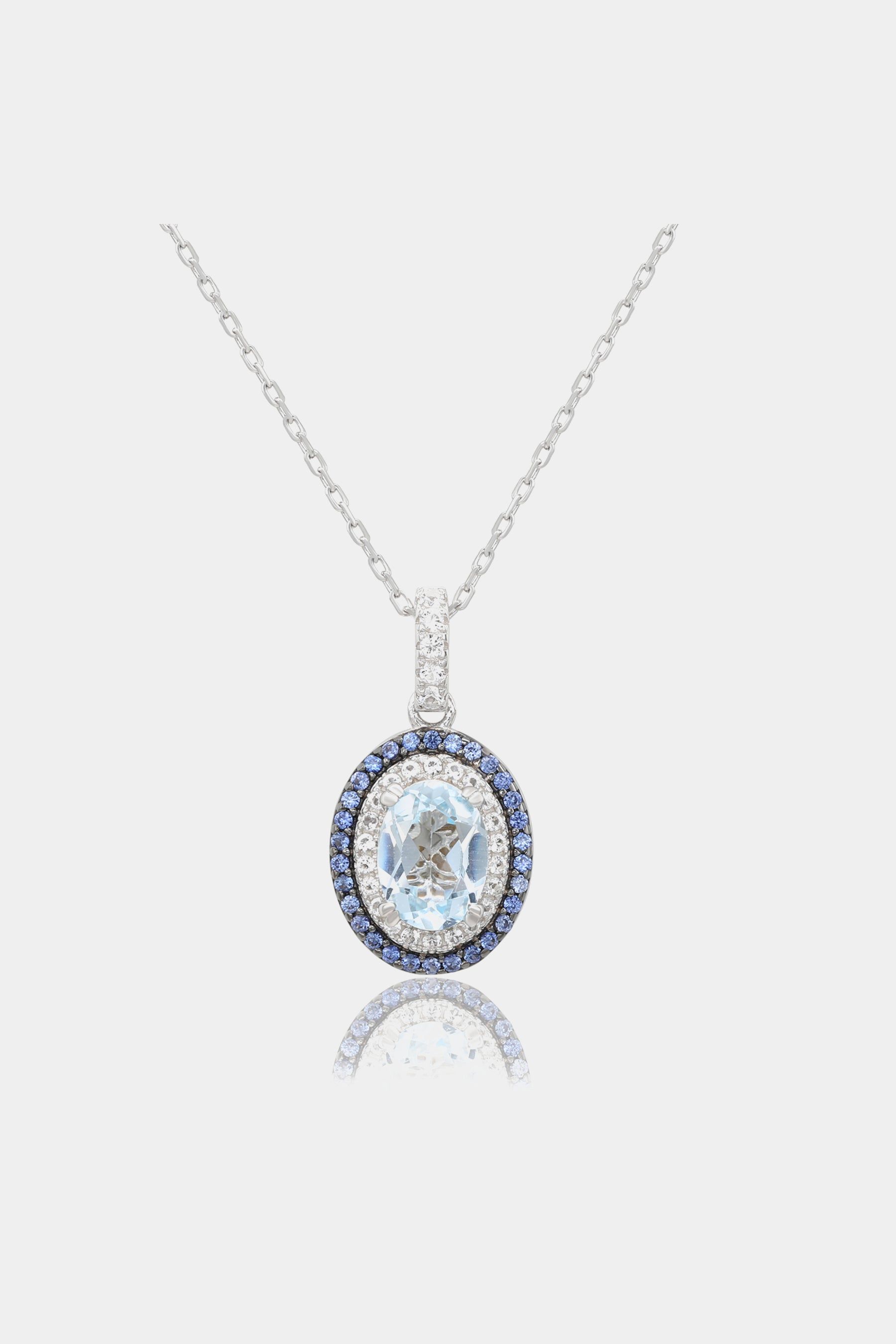 Oval Cut Topaz And Sapphire Accent Pendant sold by Lord & Taylor