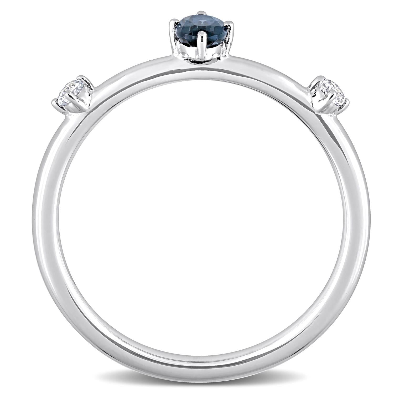 10k White Gold London Blue & White Topaz Stackable Ring sold by Lord & Taylor product image thumbnail 3