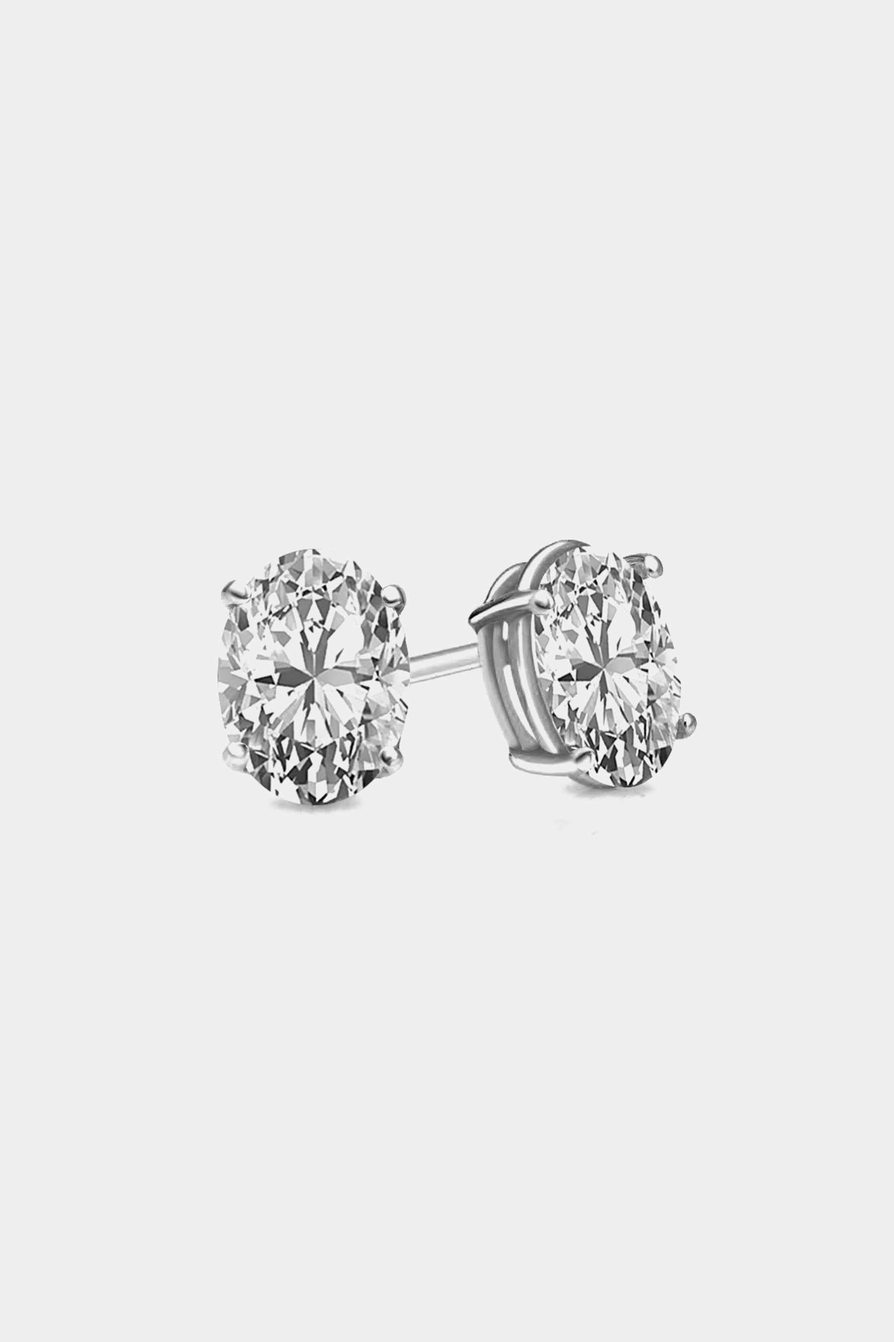 Sterling Silver Oval Cut Cubic Zirconia Stud Earrings sold by Lord & Taylor