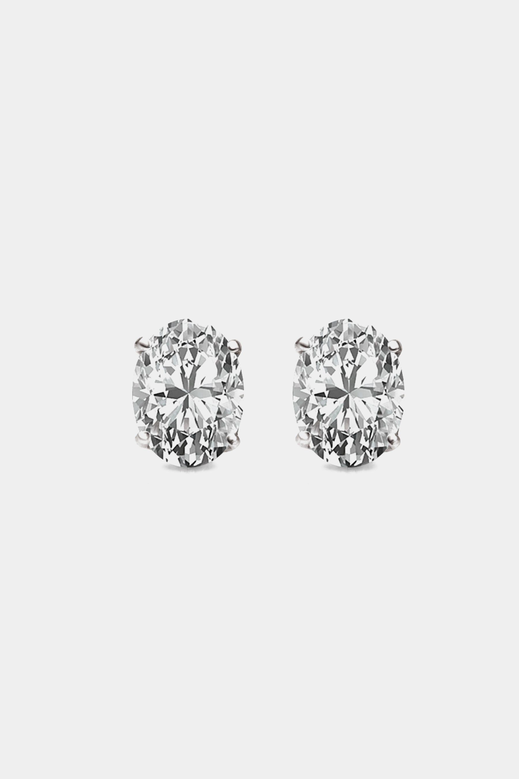 Sterling Silver Oval Cut Cubic Zirconia Stud Earrings sold by Lord & Taylor product image thumbnail 2