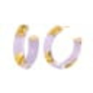 Gold Leaf Lucite Hoop Earrings sold by Lord & Taylor