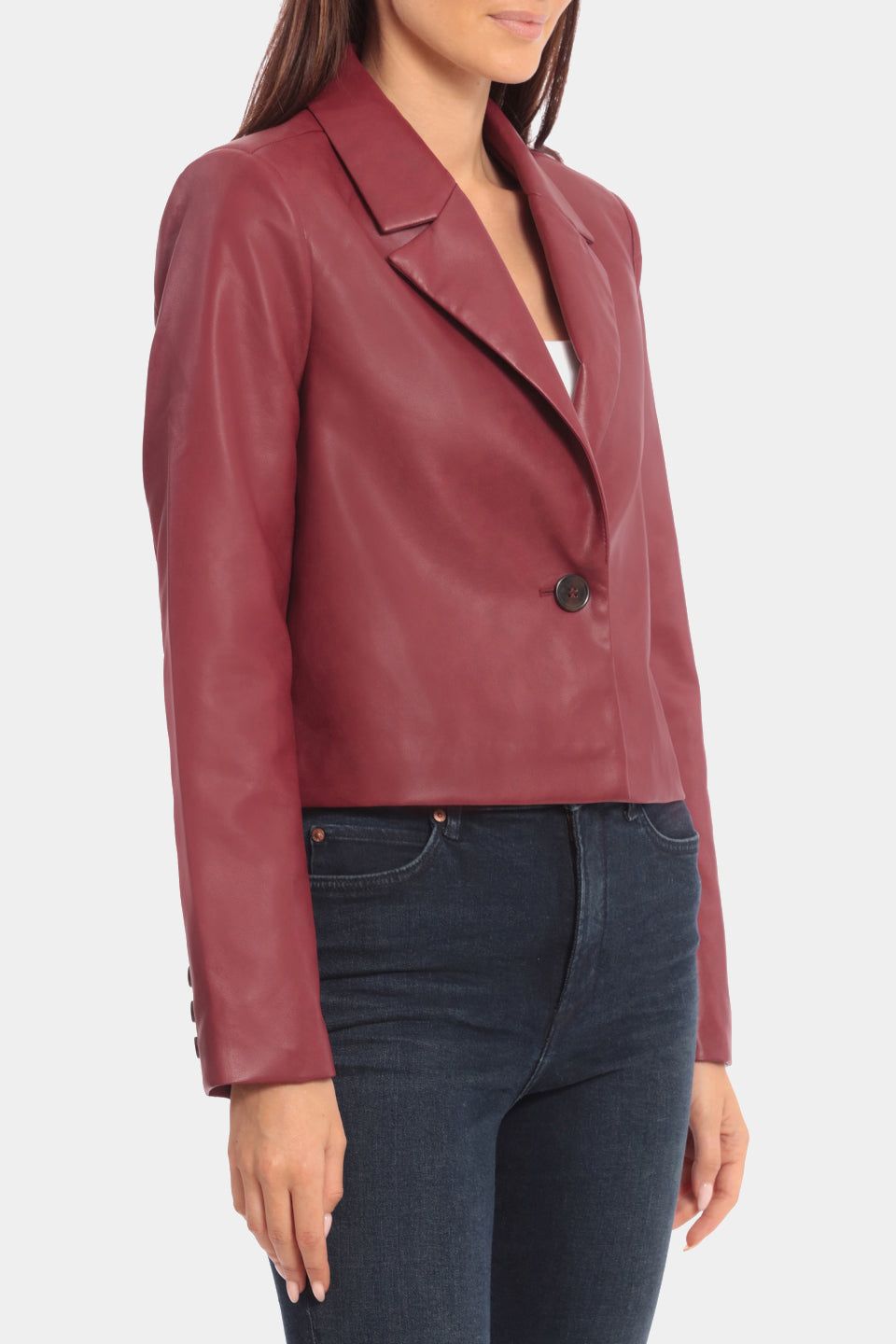 Faux Leather Cropped Blazer sold by Lord & Taylor product image thumbnail 7