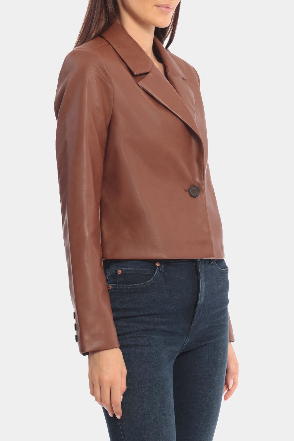 Faux Leather Cropped Blazer sold by Lord & Taylor product image thumbnail 4