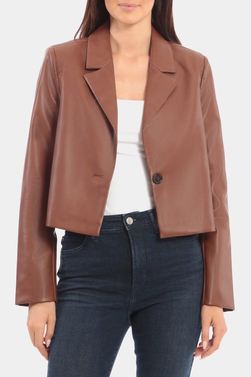 Faux Leather Cropped Blazer sold by Lord & Taylor product image thumbnail 2