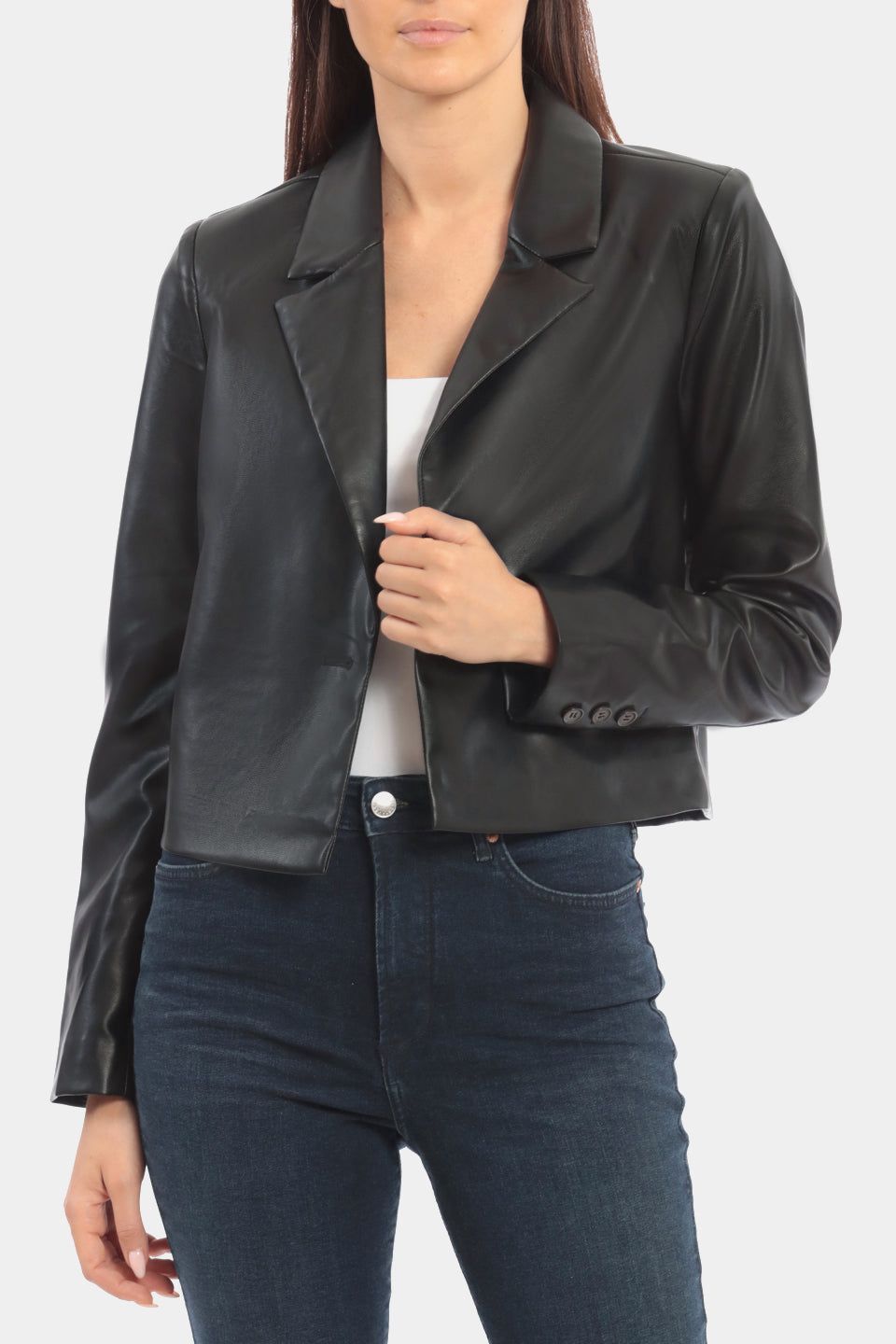 Faux Leather Cropped Blazer sold by Lord & Taylor product image thumbnail 9