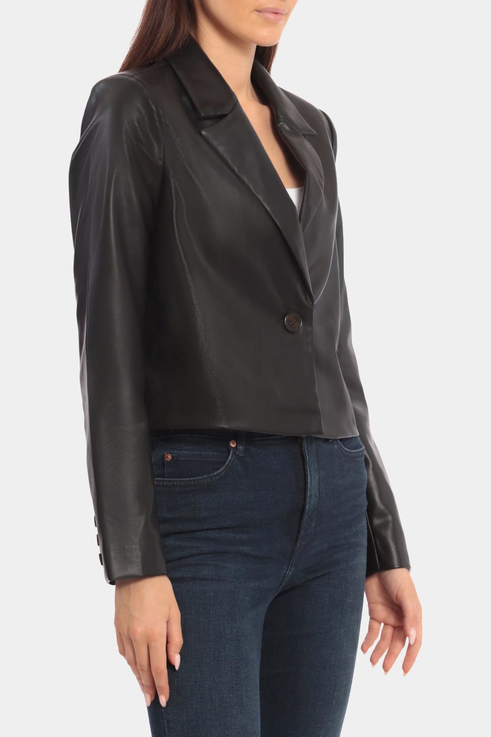 Faux Leather Cropped Blazer sold by Lord & Taylor product image thumbnail 6