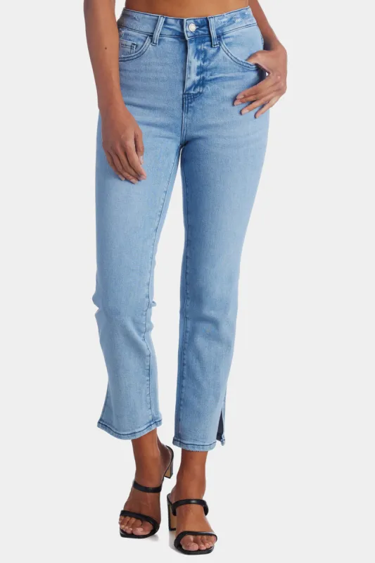 Super High Rise Straight Crop Side Slit Jeans sold by Lord & Taylor