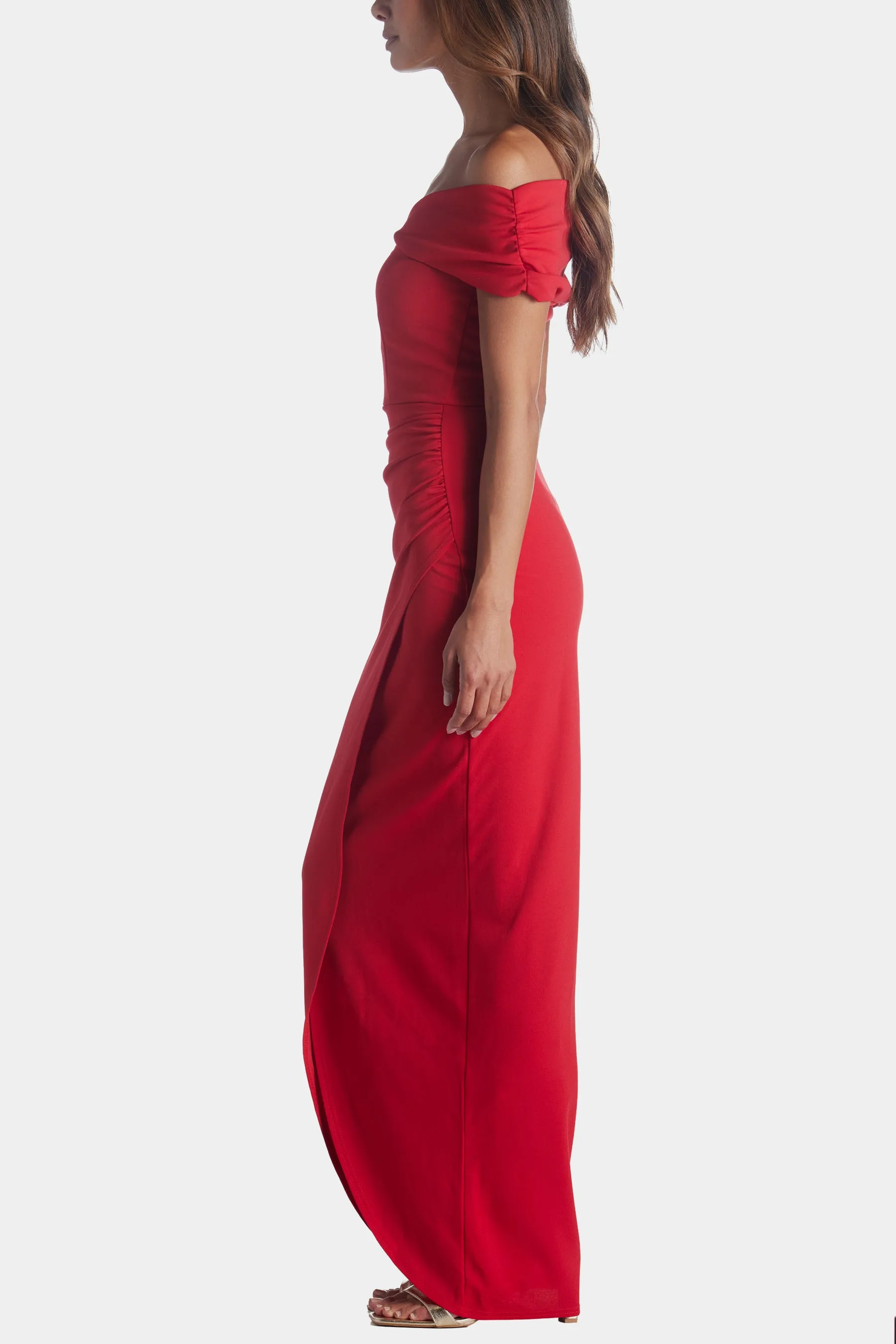Scuba Crepe Bardot Maxi Dress sold by Lord & Taylor product image thumbnail 3