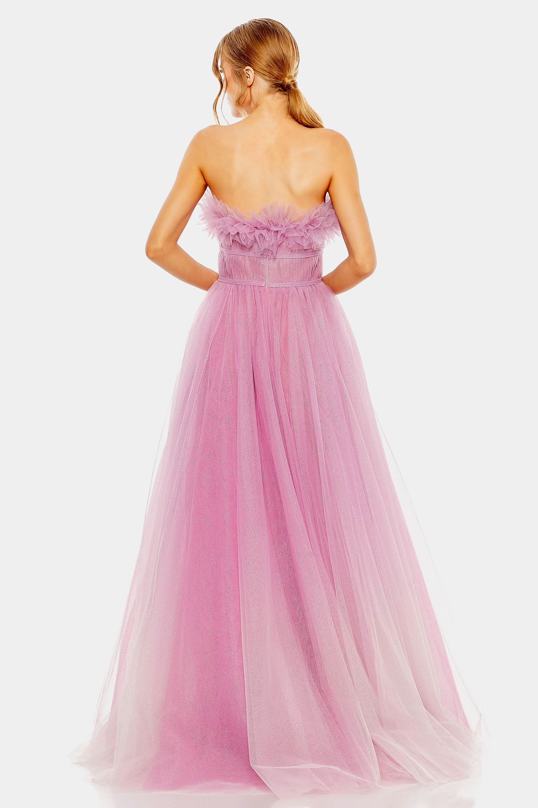Strapless Glitter Tulle Gown sold by Lord & Taylor product image thumbnail 3