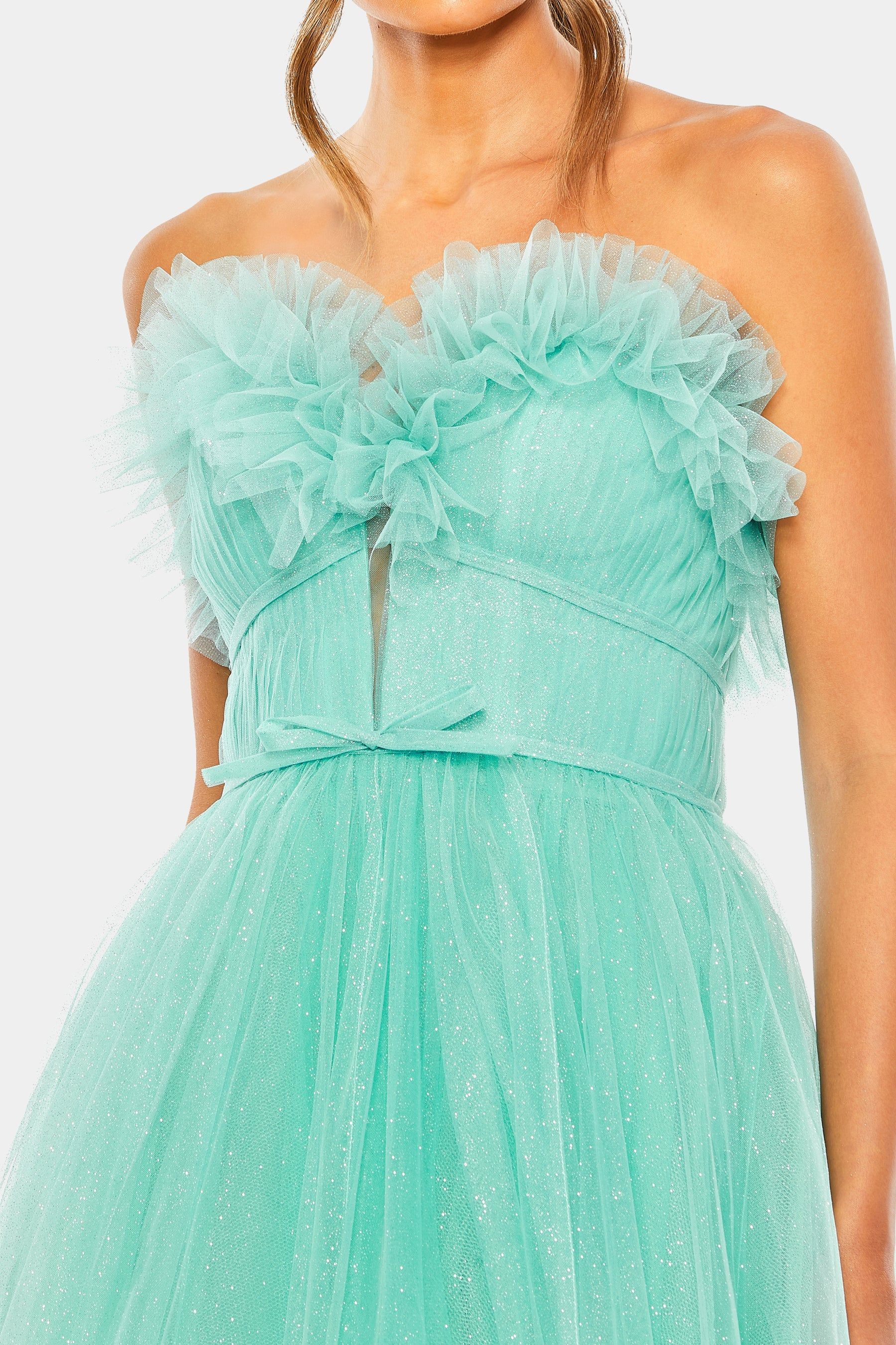 Strapless Glitter Tulle Gown sold by Lord & Taylor product image thumbnail 5