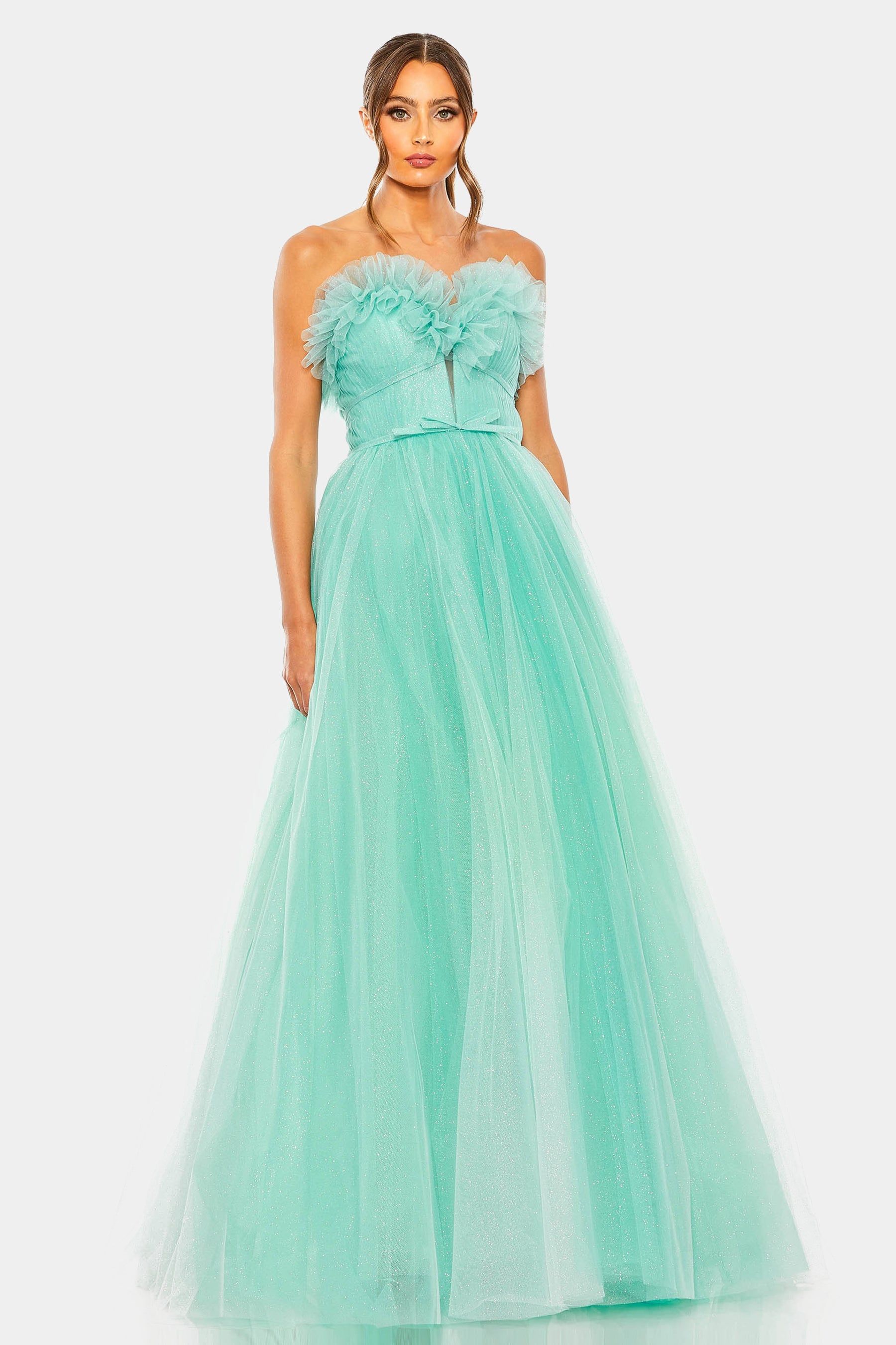 Strapless Glitter Tulle Gown sold by Lord & Taylor product image thumbnail 4