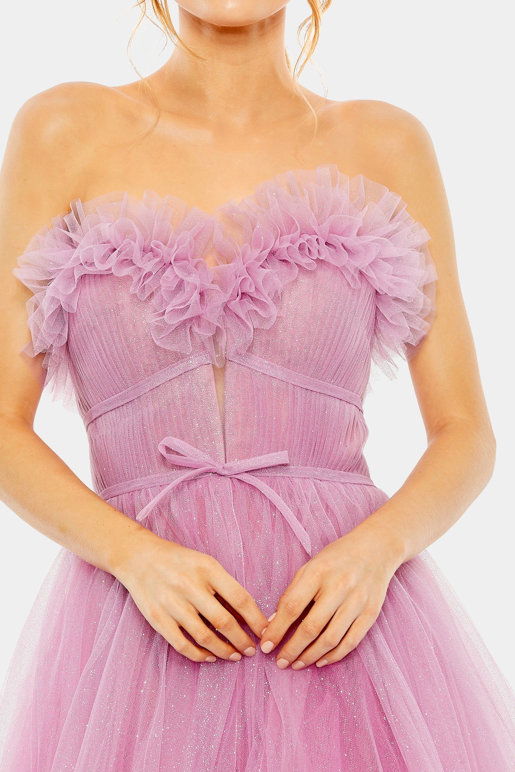 Strapless Glitter Tulle Gown sold by Lord & Taylor product image thumbnail 2