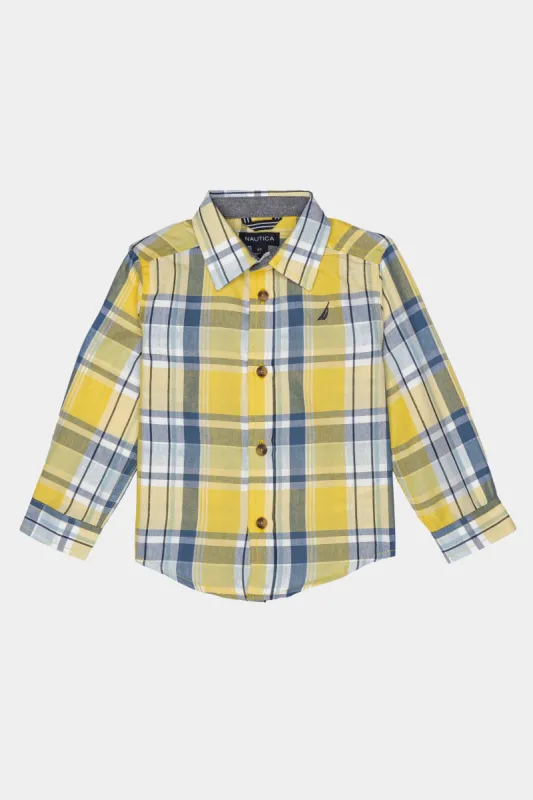 Boys Long Sleeve Bright Woven Plaid Shirt sold by Lord & Taylor