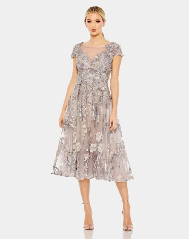 Embroidered Cap Sleeveless A Line Dress sold by Lord & Taylor