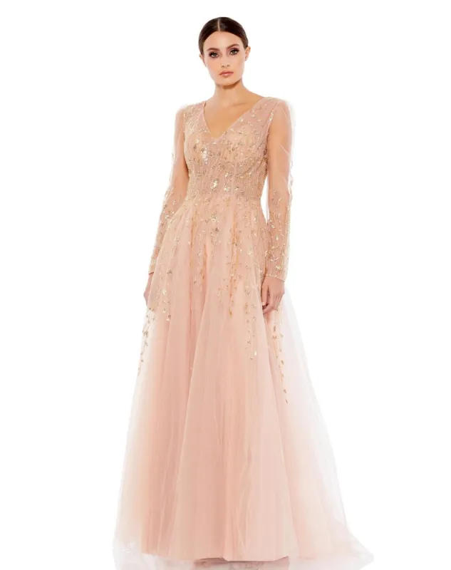 Long Sleeve A-Line Gown sold by Lord & Taylor