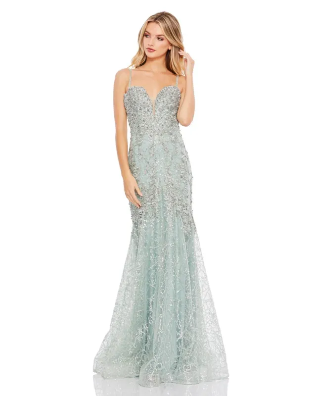 Embellished Sleeveless Plunge Neck Trumpet Gown sold by Lord & Taylor