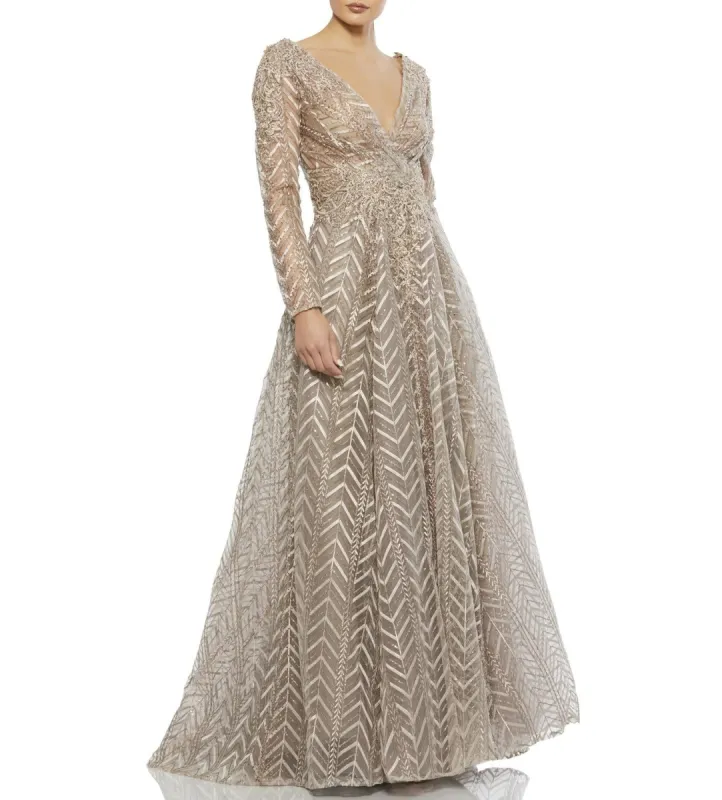 Long Sleeve A-Line Gown sold by Lord & Taylor