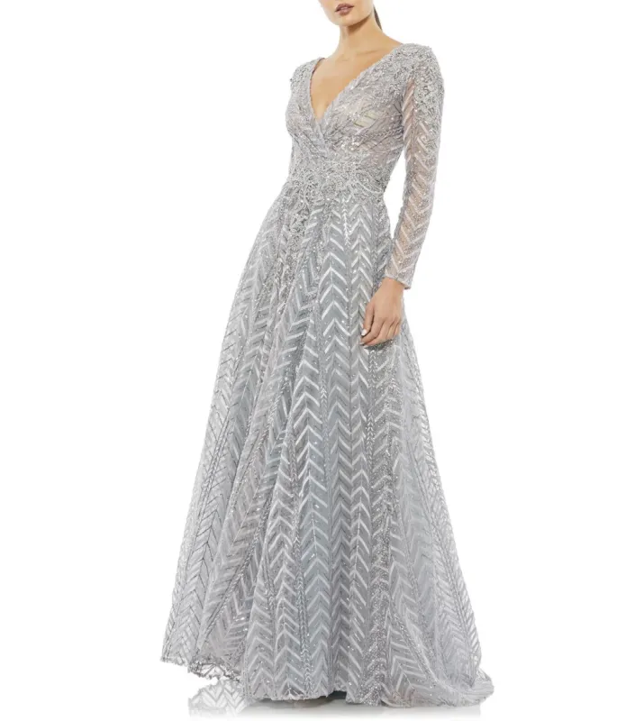Long Sleeve A-Line Gown sold by Lord & Taylor