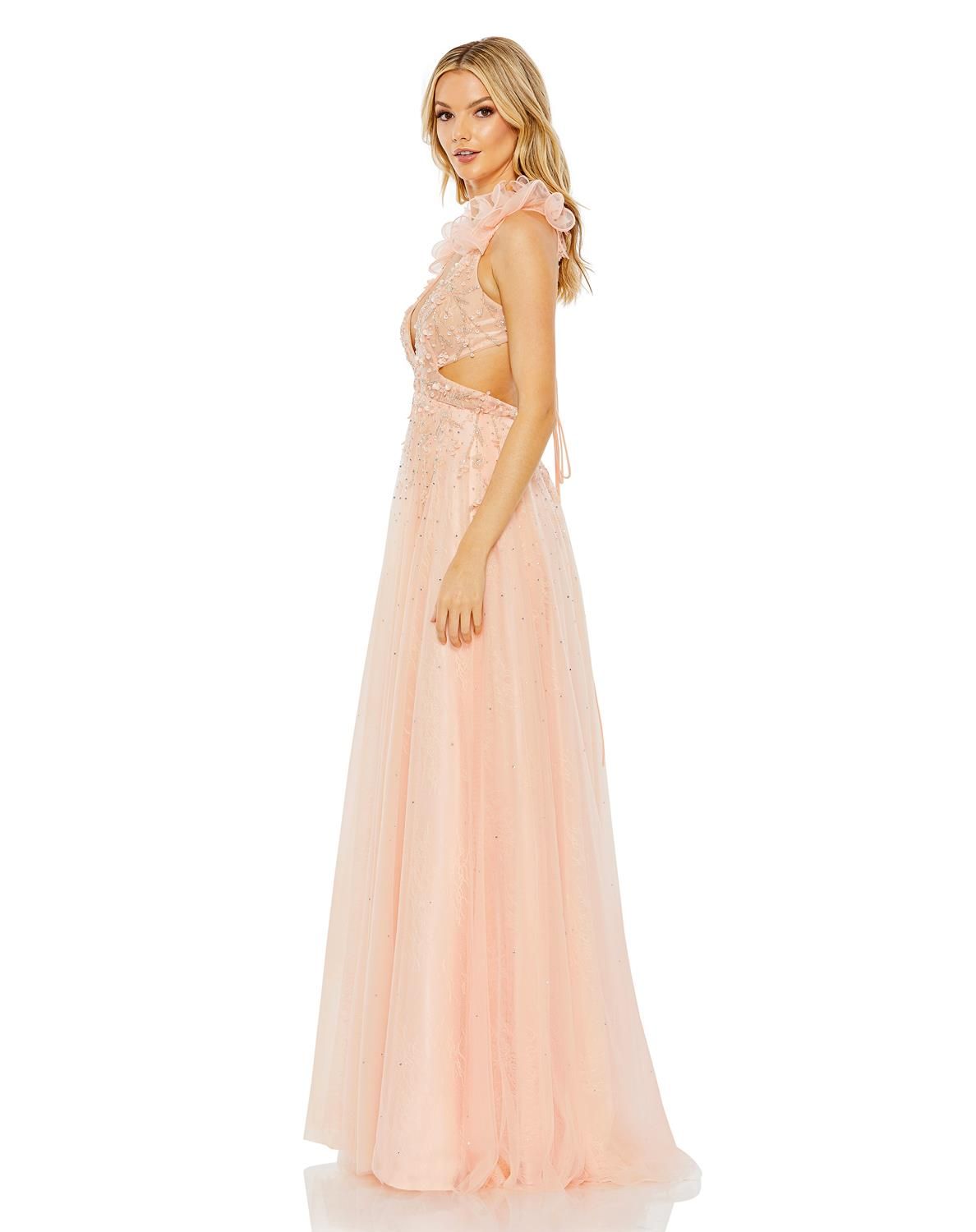 Embellished Ruffle Shoulder Cut Out A Line Gown sold by Lord & Taylor product image thumbnail 2