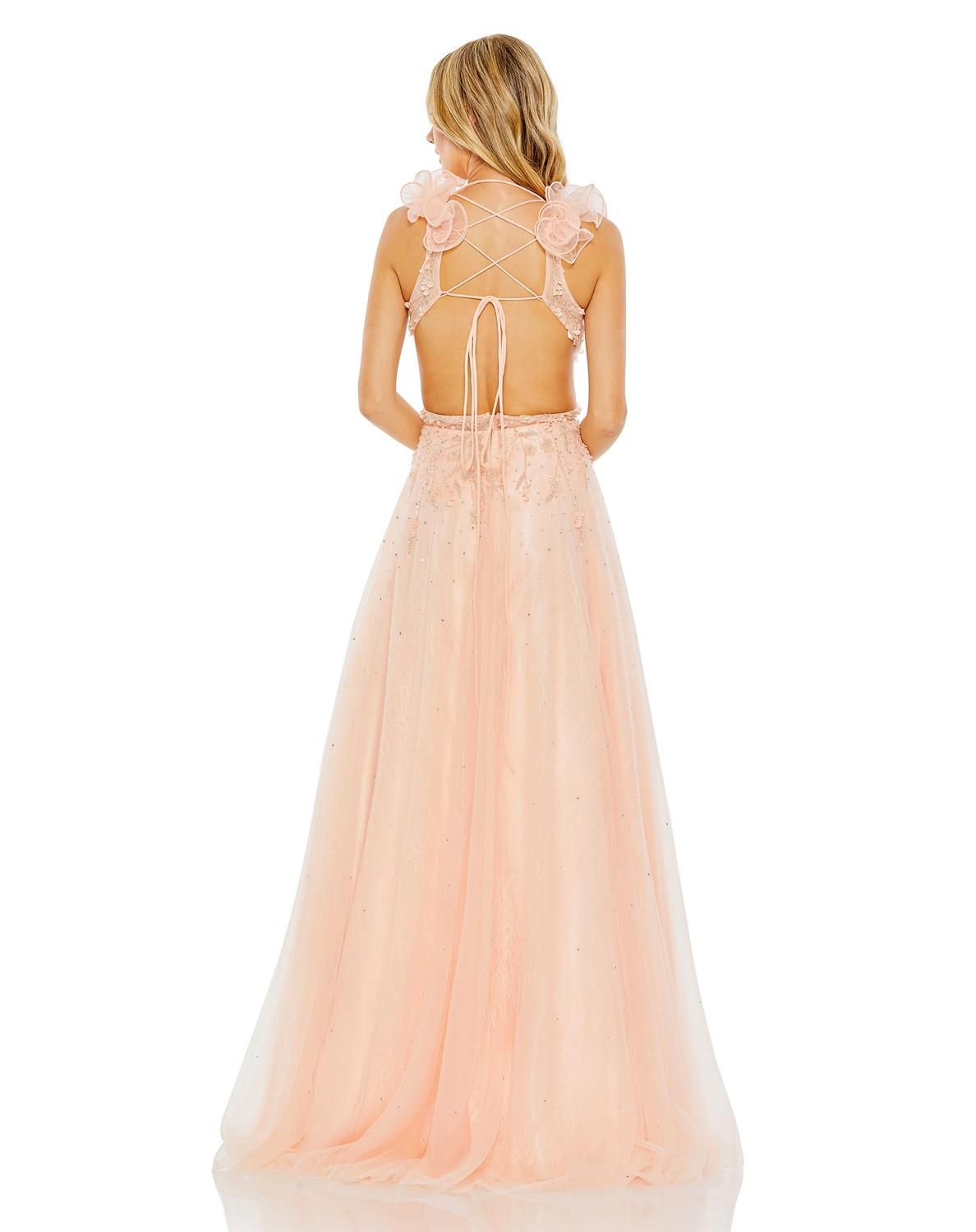 Embellished Ruffle Shoulder Cut Out A Line Gown sold by Lord & Taylor product image thumbnail 3