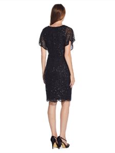 Flutter Sleeve Beaded Cocktail Dress sold by Lord & Taylor