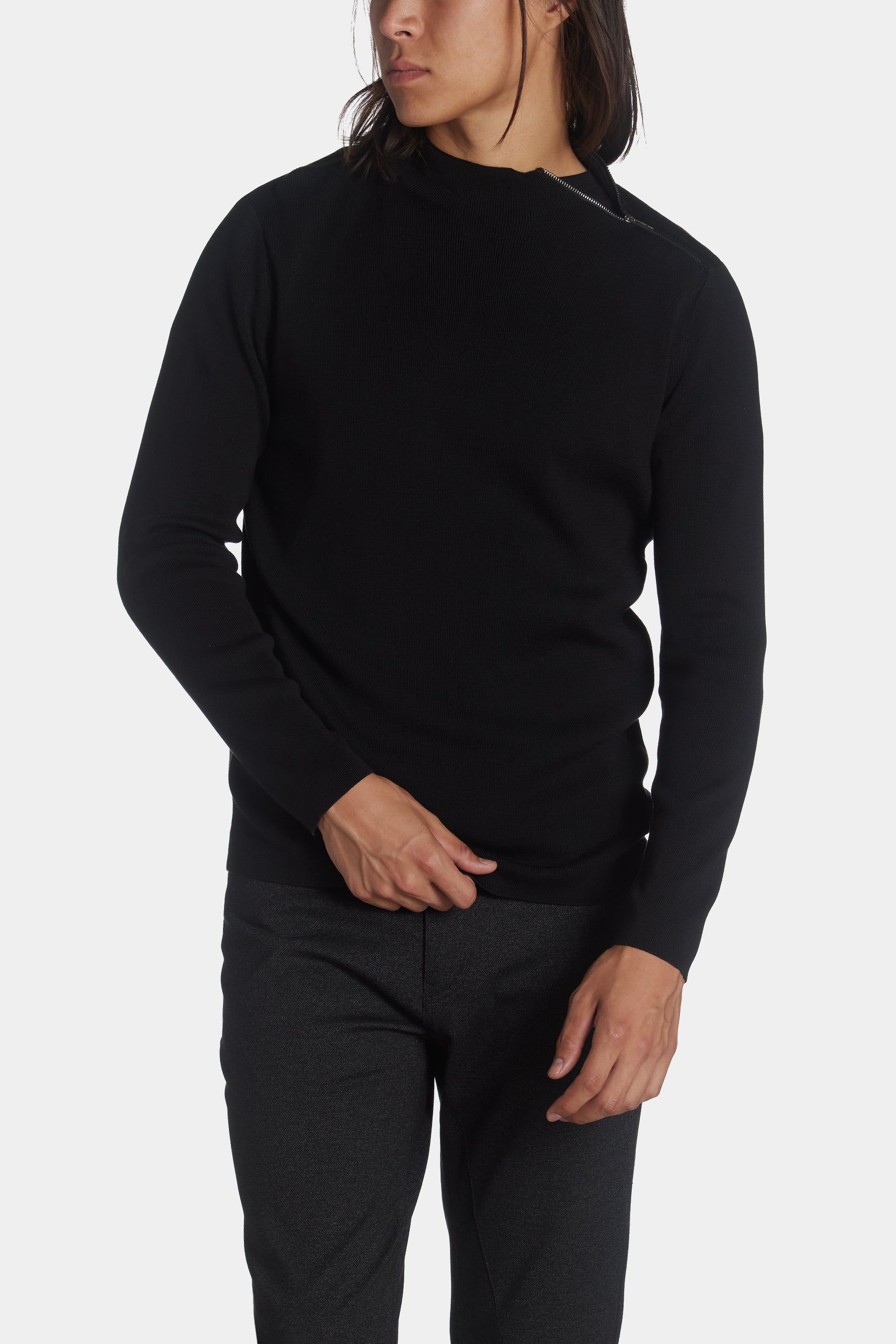 Solid Mock Neck Zip Sweater sold by Lord & Taylor product image thumbnail 6