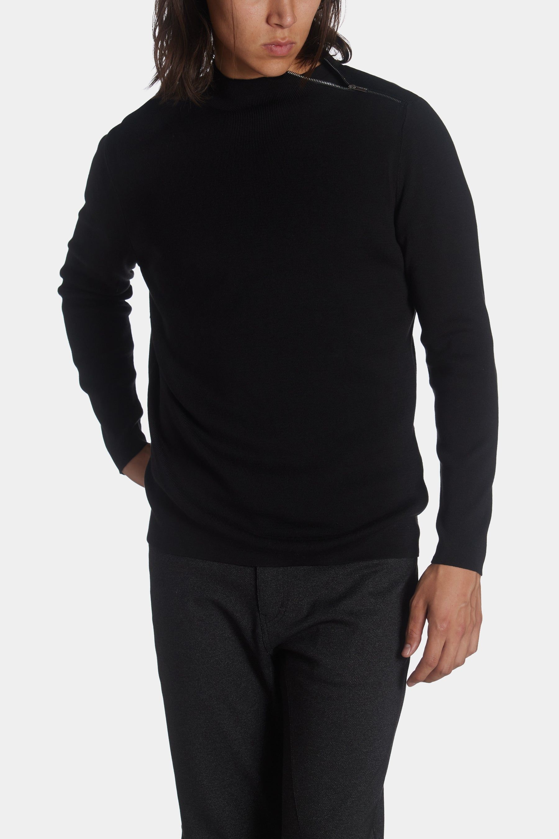 Solid Mock Neck Zip Sweater sold by Lord & Taylor