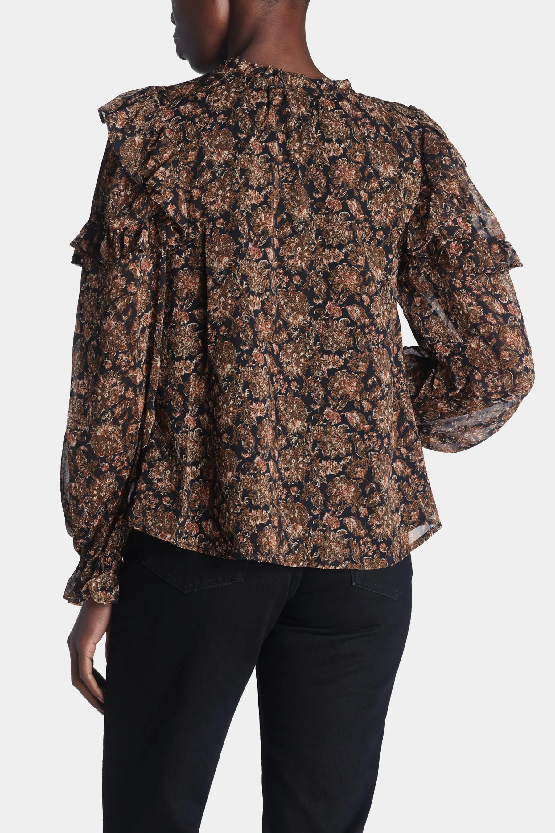 Printed Ruffle Blouse sold by Lord & Taylor product image thumbnail 3