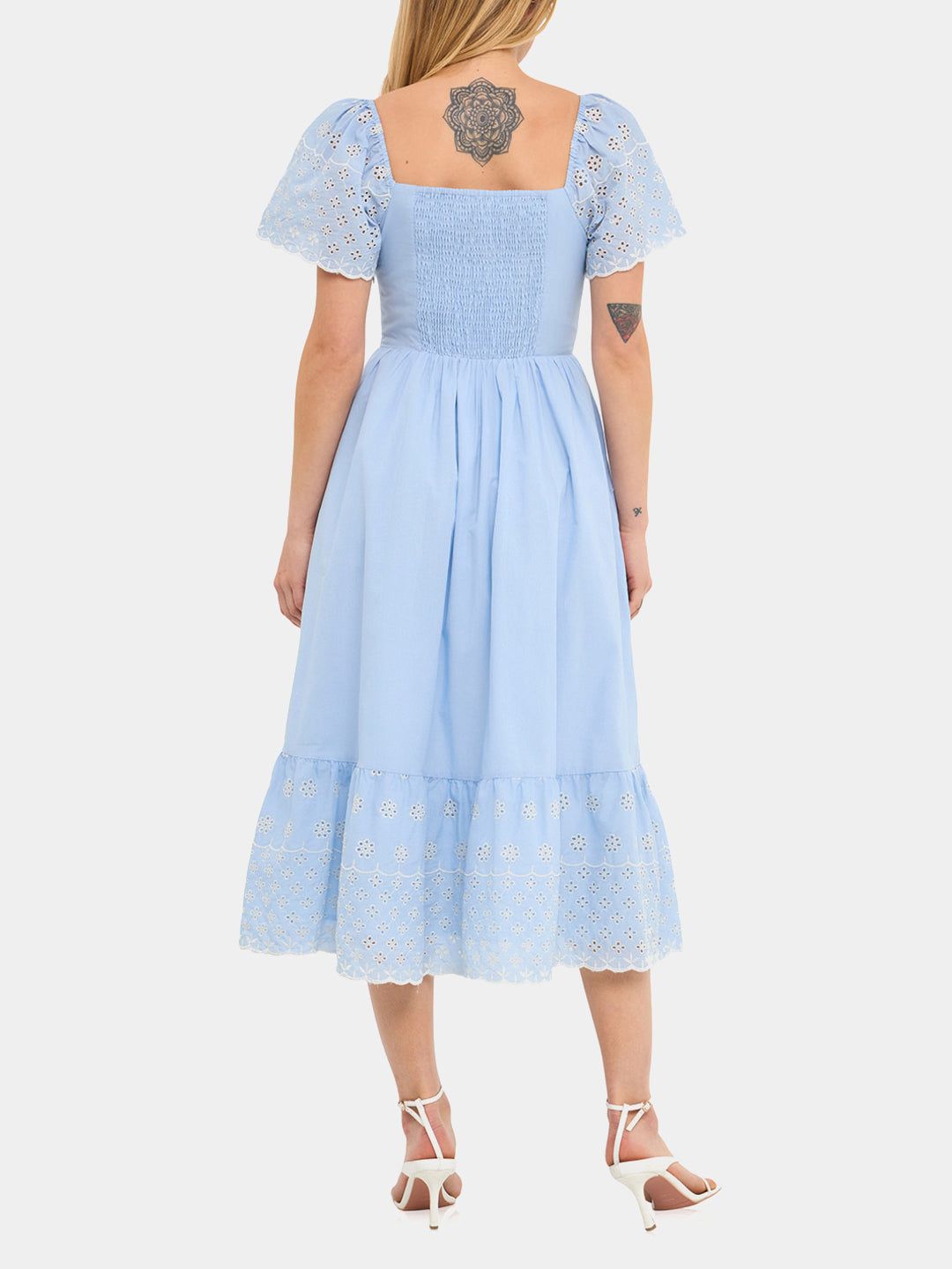 Scalloped Hem Embroidered Midi Dress sold by Lord & Taylor product image thumbnail 7