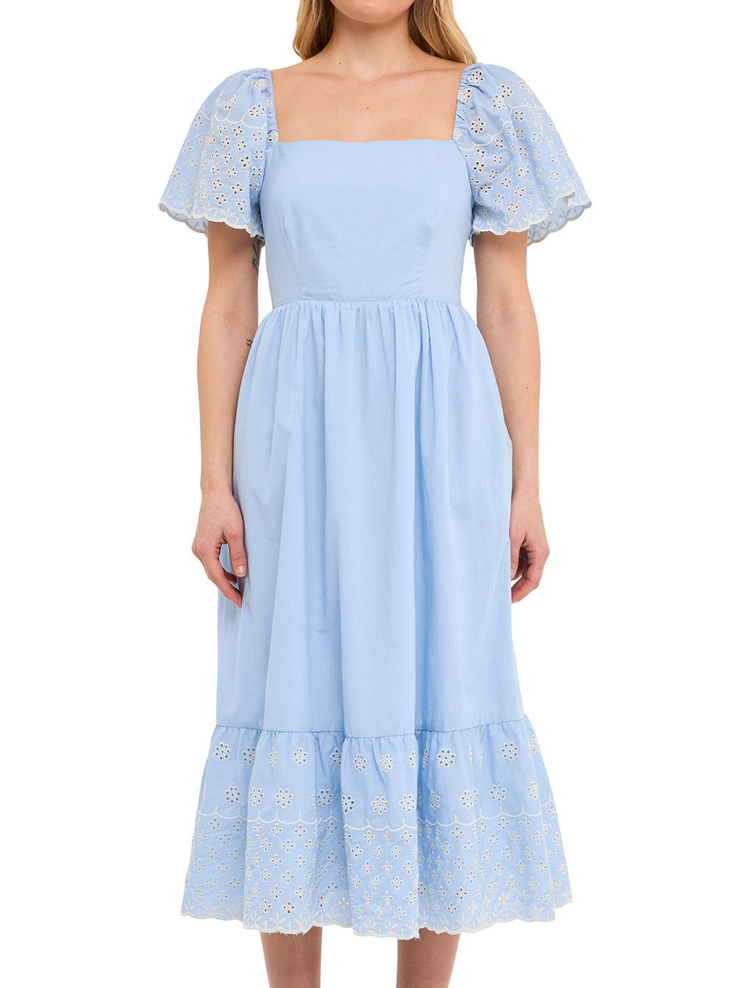 Scalloped Hem Embroidered Midi Dress sold by Lord & Taylor product image thumbnail 4