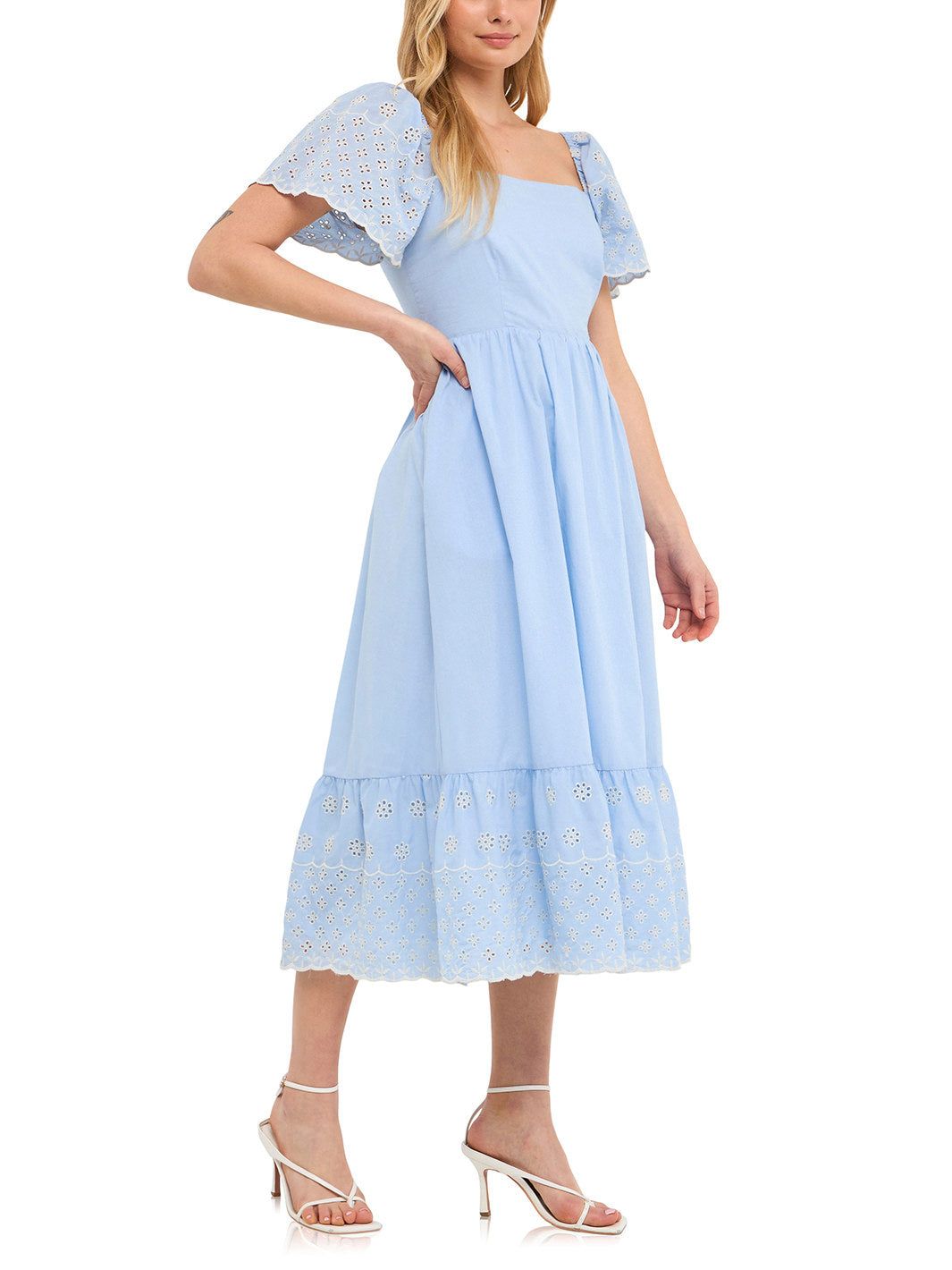 Scalloped Hem Embroidered Midi Dress sold by Lord & Taylor product image thumbnail 2