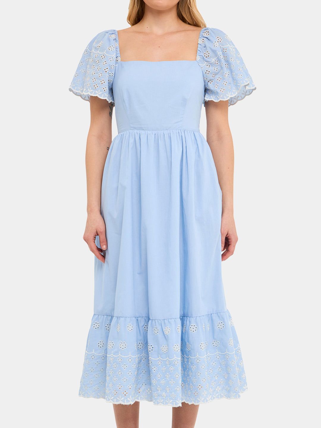 Scalloped Hem Embroidered Midi Dress sold by Lord & Taylor product image thumbnail 6