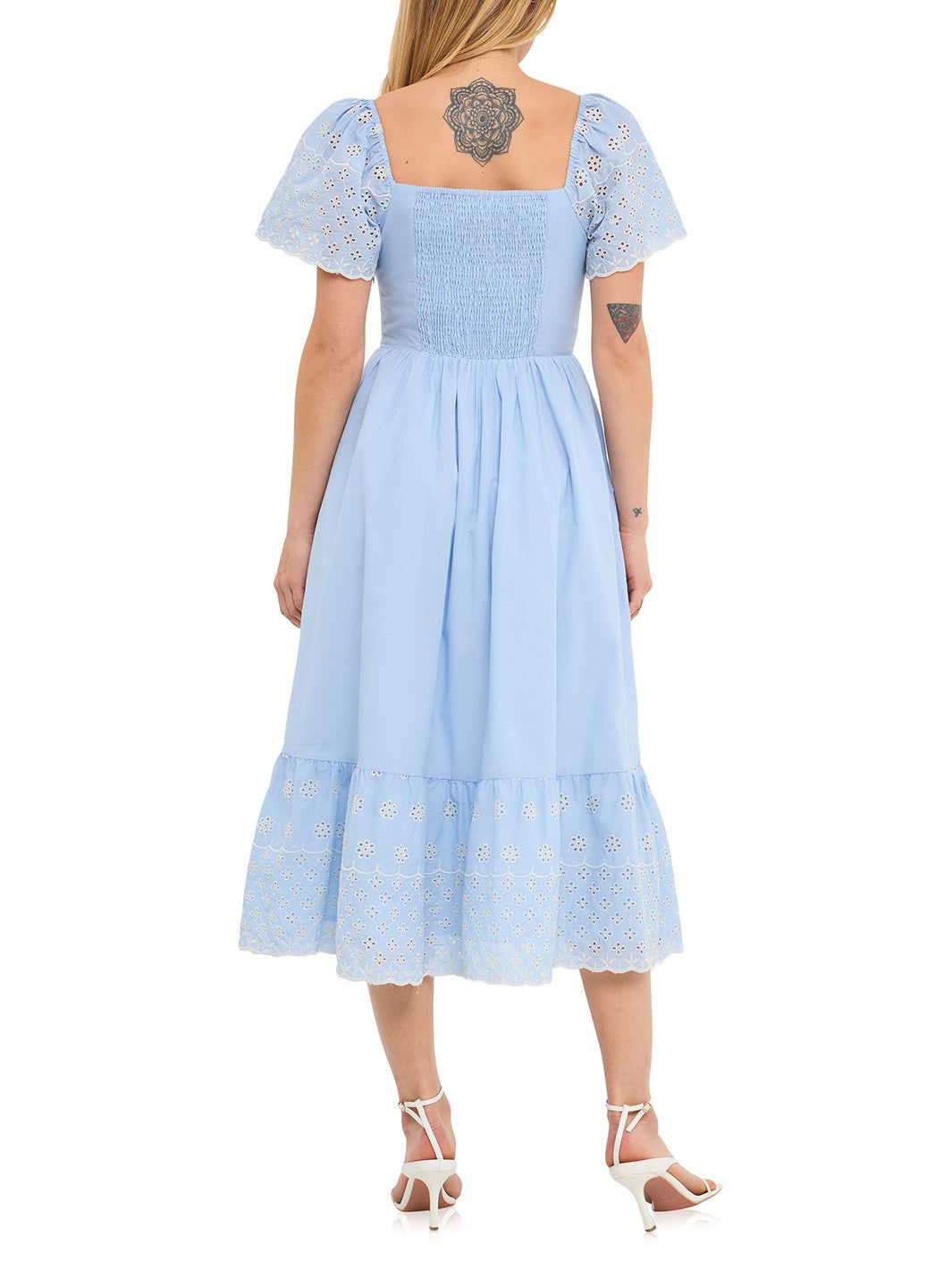 Scalloped Hem Embroidered Midi Dress sold by Lord & Taylor product image thumbnail 3