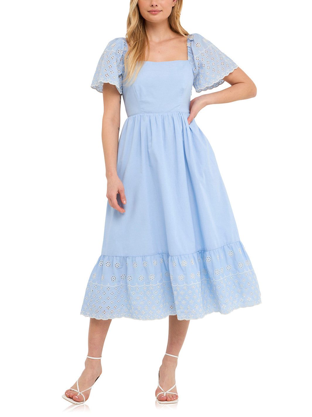 Scalloped Hem Embroidered Midi Dress sold by Lord & Taylor product image thumbnail 10