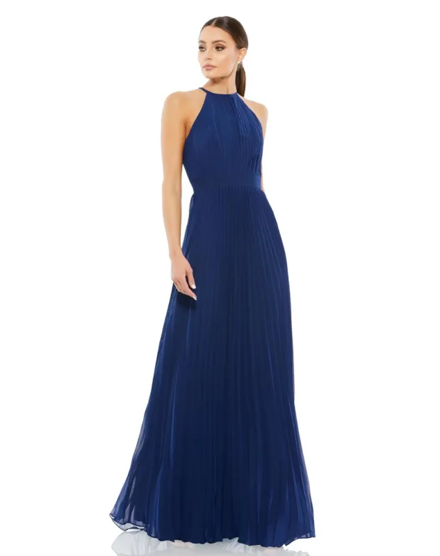 Pleated Halter Neck Flowy Gown sold by Lord & Taylor