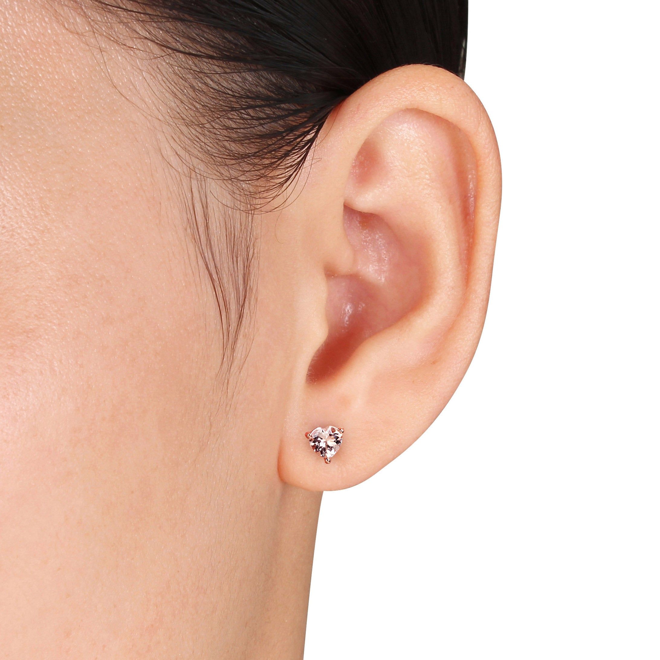 Morganite Heart Stud Earrings sold by Lord & Taylor product image thumbnail 5
