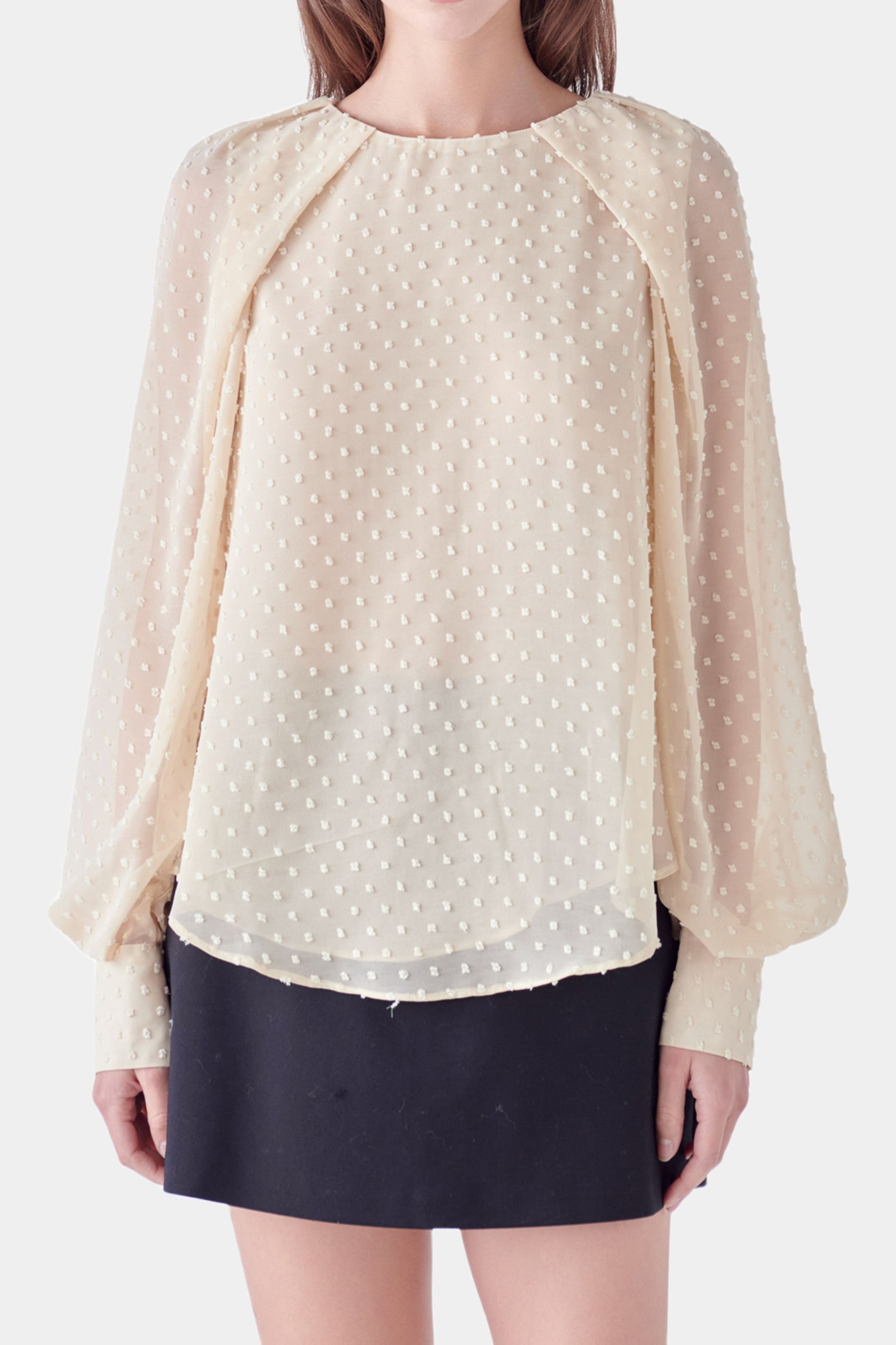 Long Sleeve Swiss Dot Blouse sold by Lord & Taylor