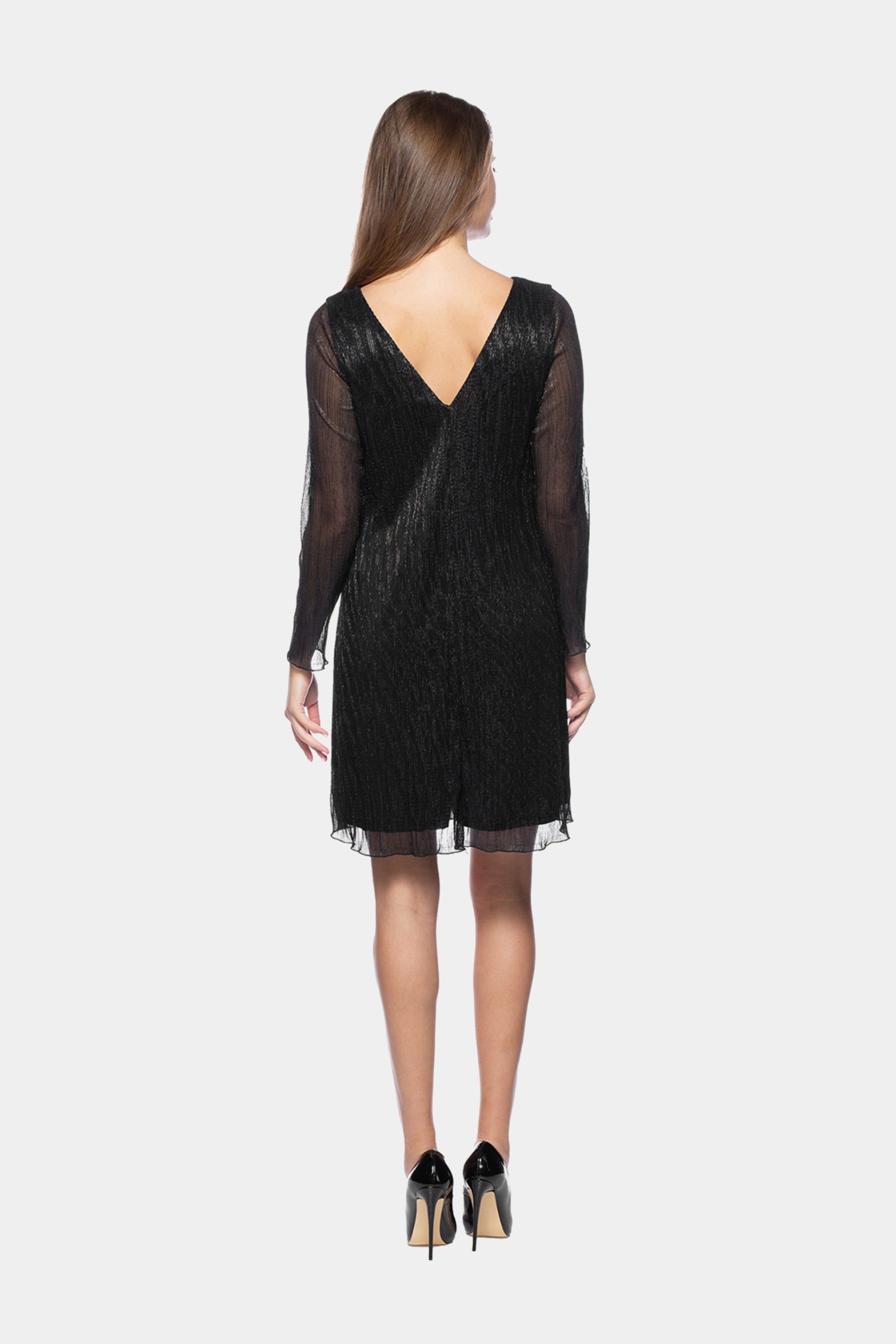 Pleated Metallic Knit Shift Dress sold by Lord & Taylor product image thumbnail 2