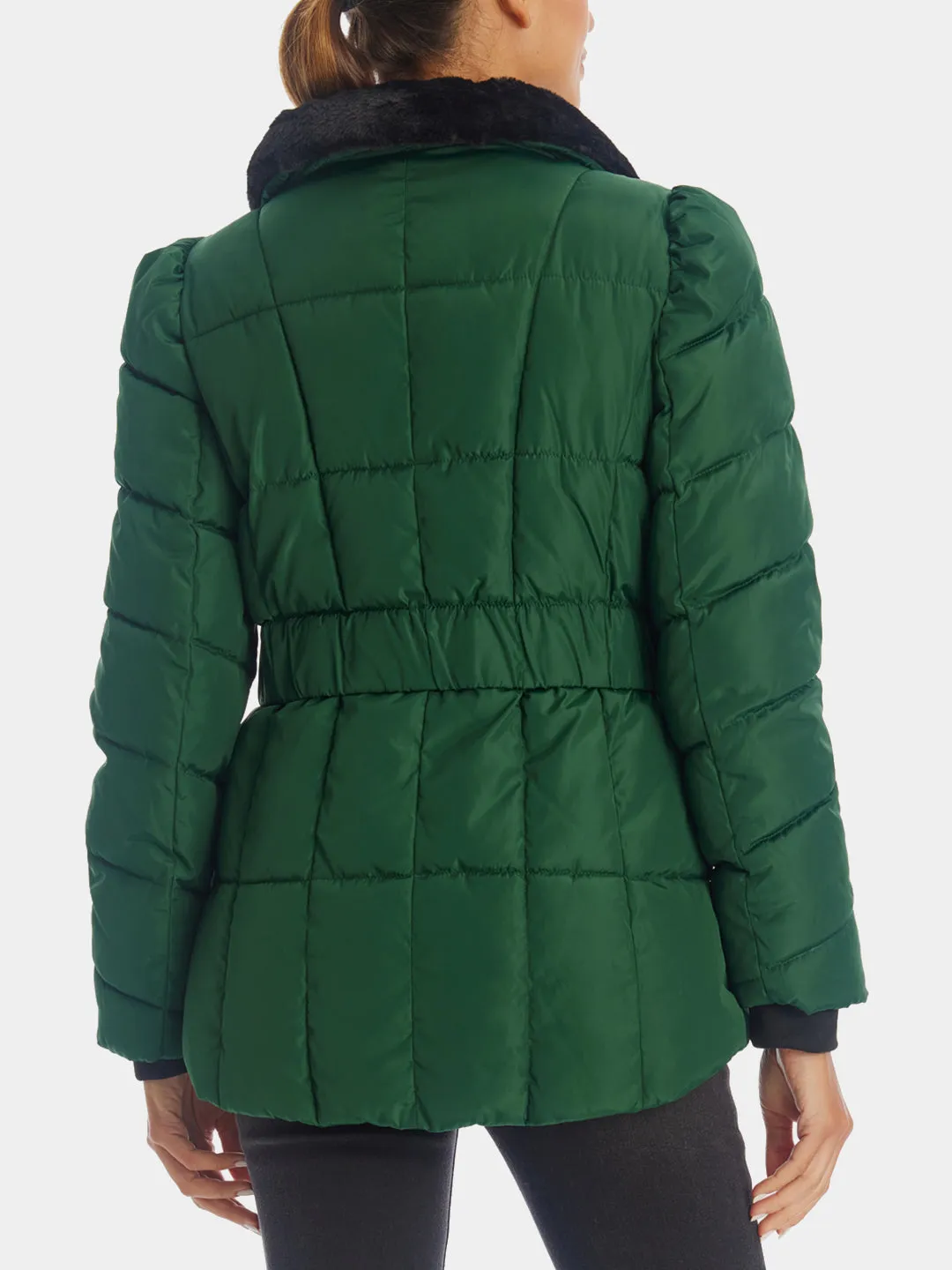 Faux Fur Collar Cinched Puffer Jacket sold by Lord & Taylor product image thumbnail 2