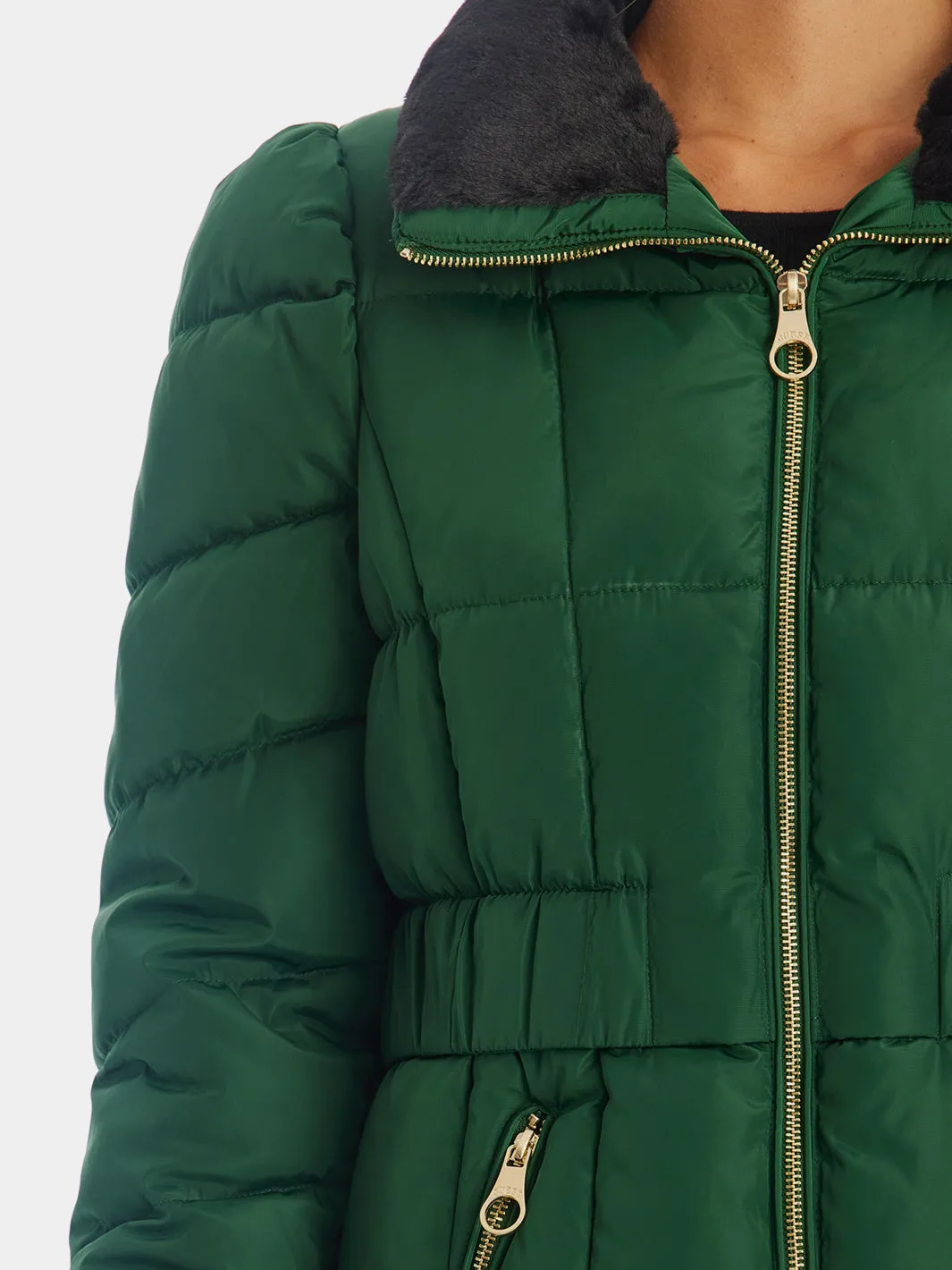 Faux Fur Collar Cinched Puffer Jacket sold by Lord & Taylor product image thumbnail 3