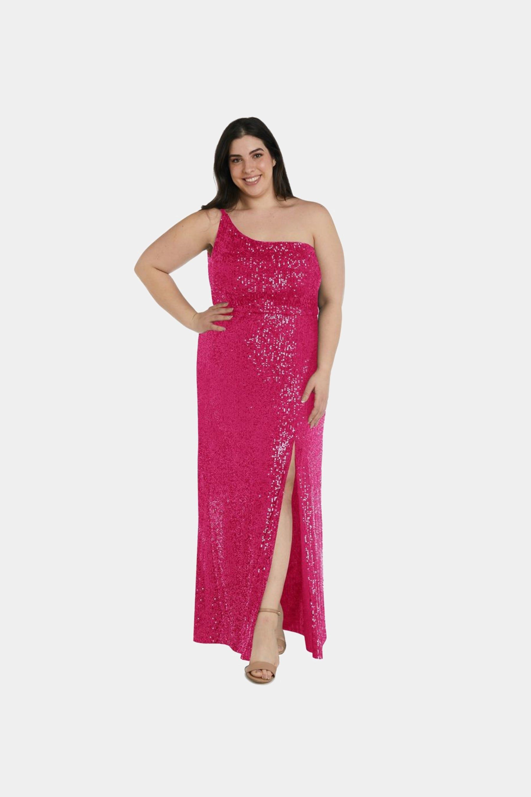 Long One Shoulder Sequin Dress sold by Lord & Taylor product image thumbnail 2