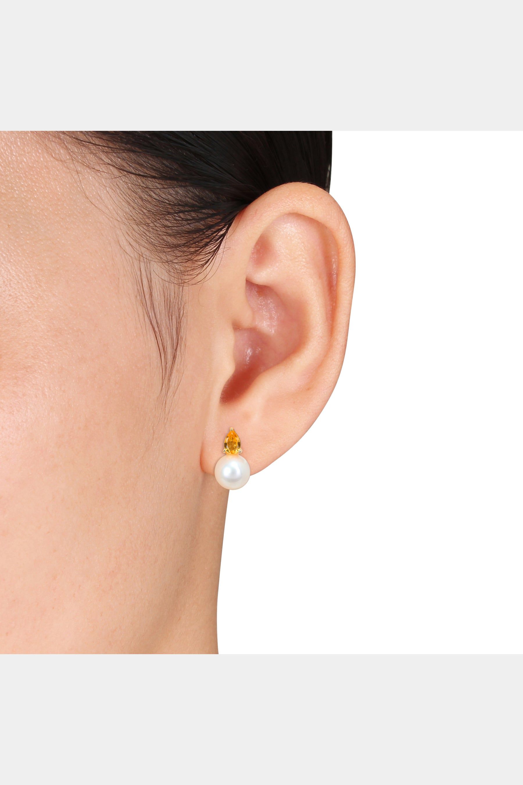 Freshwater Cultured Pearl And Citrine Drop Earrings sold by Lord & Taylor product image thumbnail 2