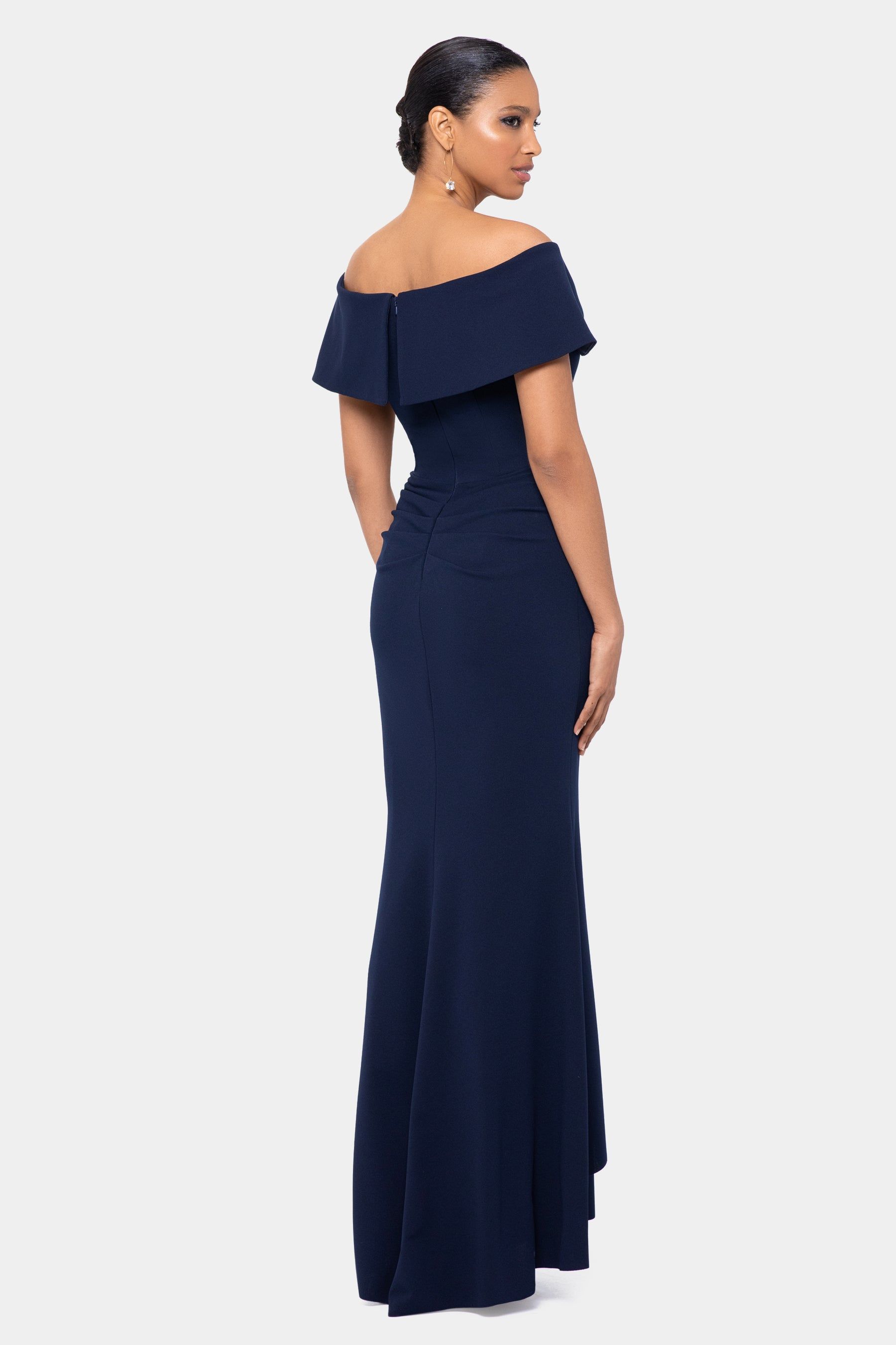 Long Scuba Off-shoulder Gown sold by Lord & Taylor product image thumbnail 4