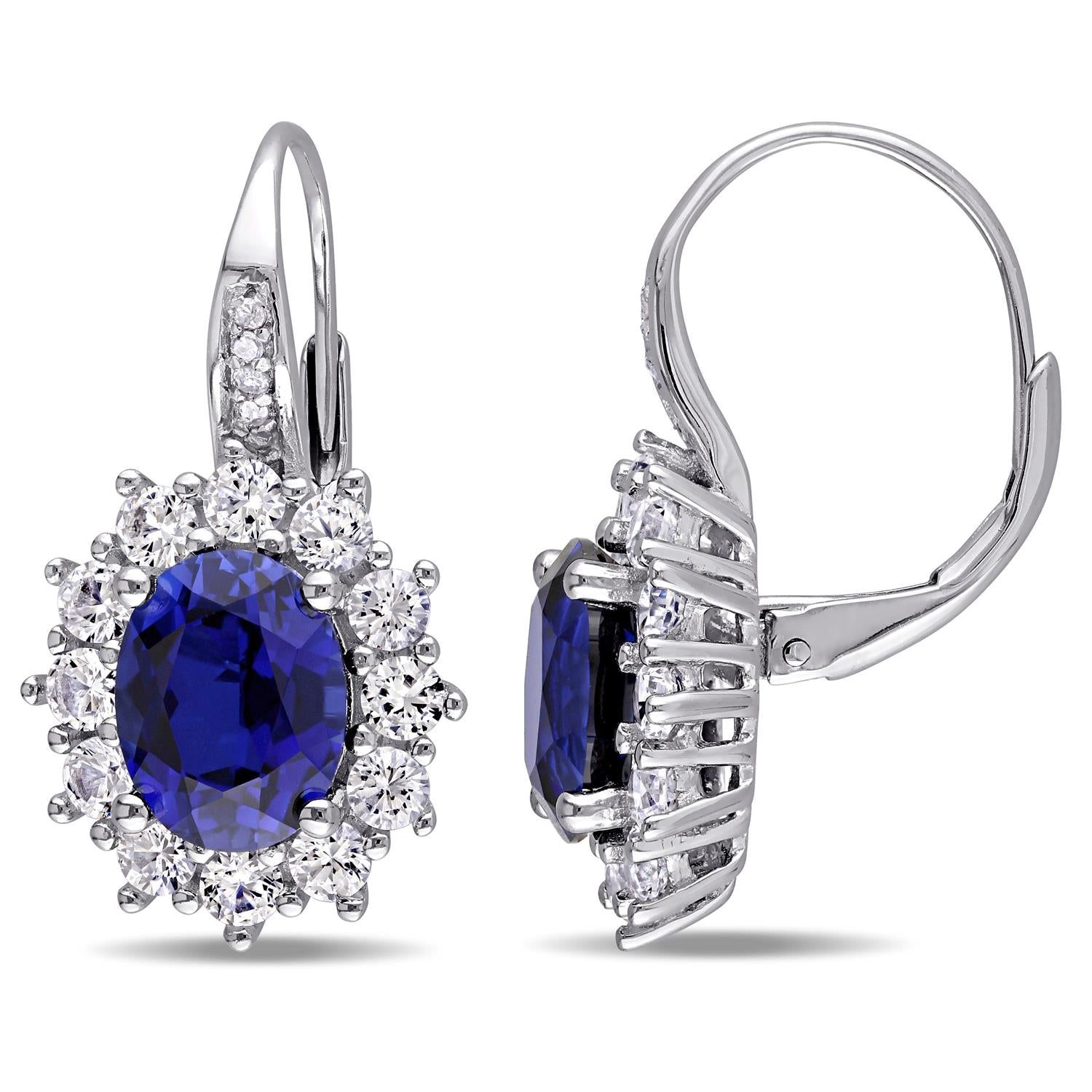 Created Blue and White Sapphire Diamond Accent Earrings sold by Lord & Taylor