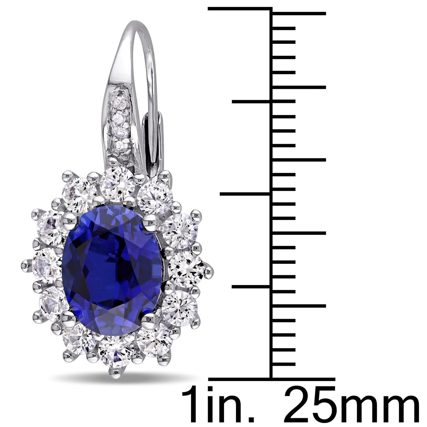 Created Blue and White Sapphire Diamond Accent Earrings sold by Lord & Taylor product image thumbnail 2